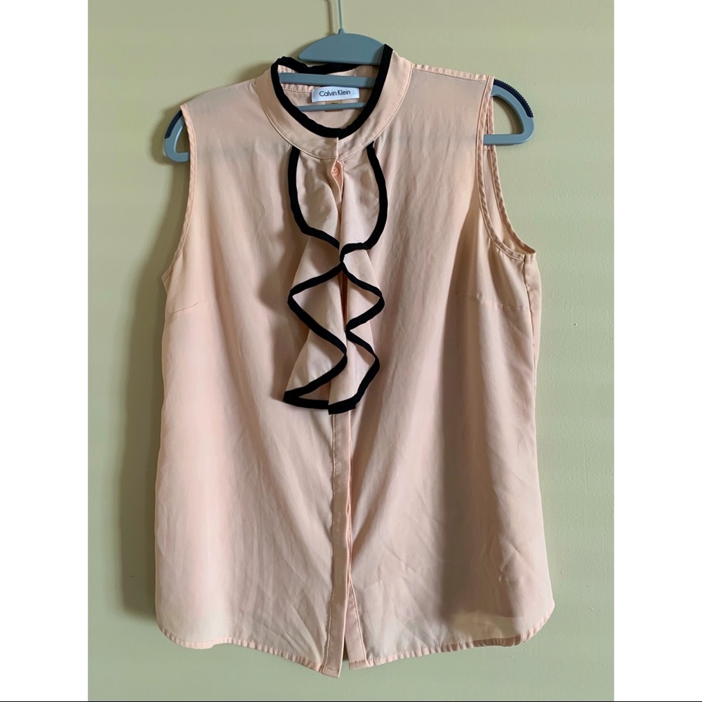 Calvin Klein Sleeveless Ruffle Top